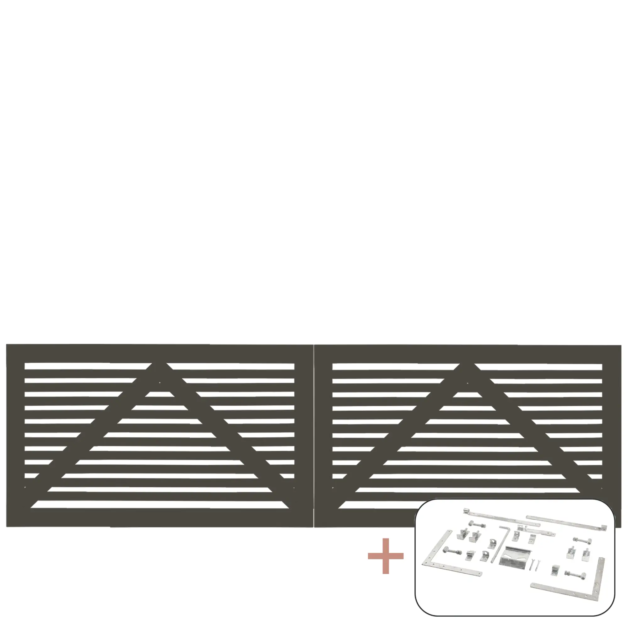 Plus Doppeltor Tokyo inkl. Beschläge 300 x 90 cm umbragrau fungizidbehandelt