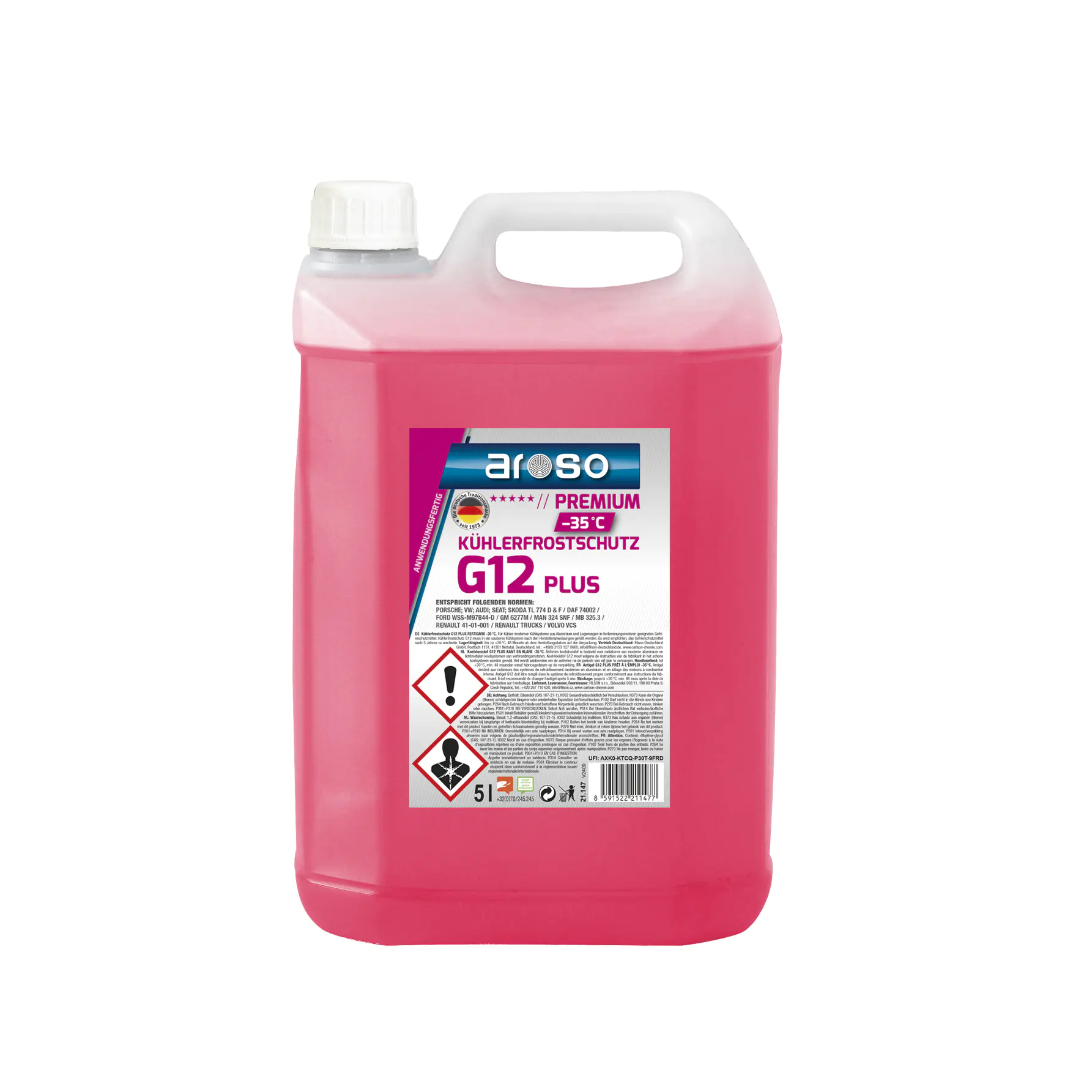 aroso Kühlerfrostschutz G12 PLUS Premium -35°C 5L