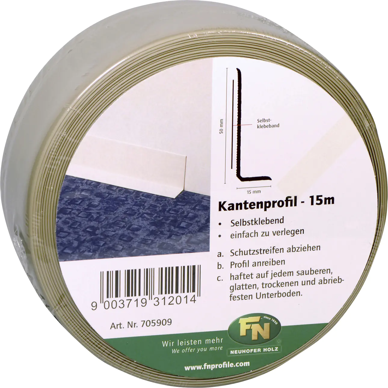 FN Neuhofer Fußleiste 1500 cm 50 x 15 mm beige FN Neuhofer Fußleiste 1500 cm 50 x 15 mm beige