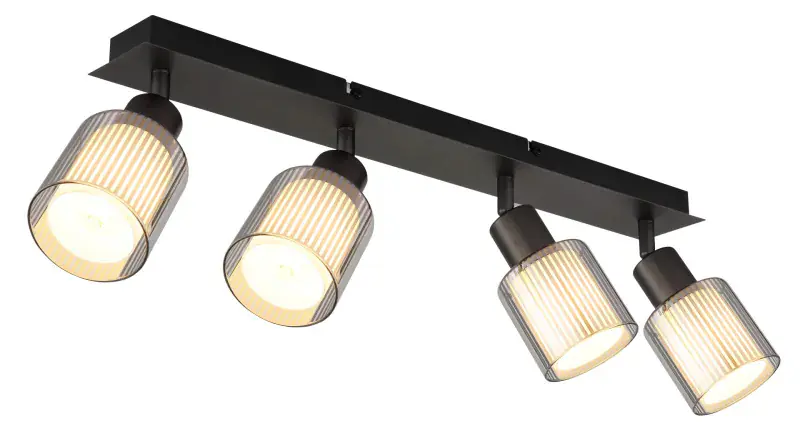 Globo Strahler Villegas 56 x 18,6 cm L x H schwarz-chrom matt