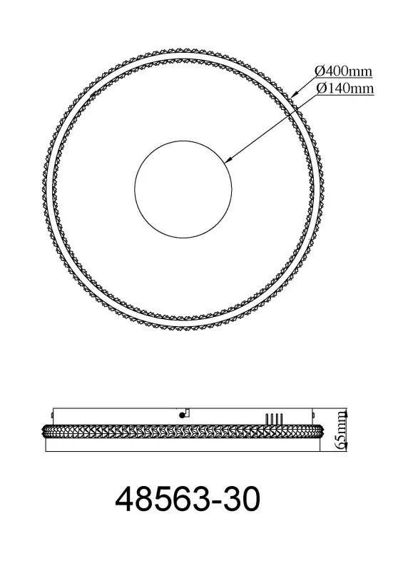 Globo Deckenleuchte Shirley Ø 41 x 6,5 cm schwarz CCT