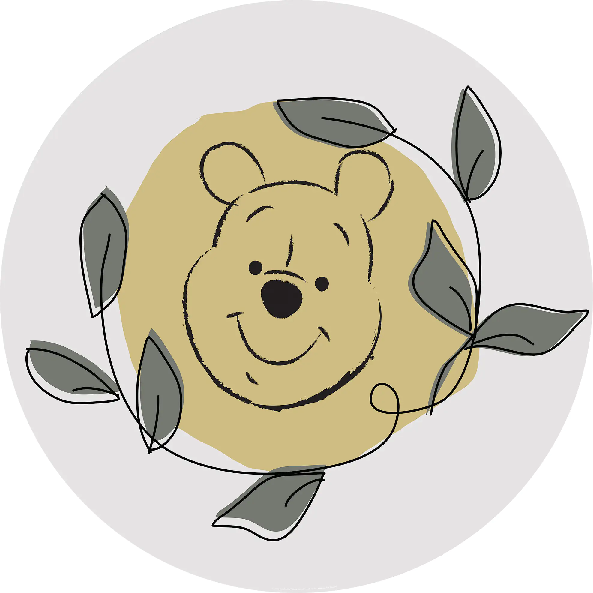 Komar Vlies Fototapete Dot Winnie Pooh Garland Ø 128 cm, selbstklebend Komar Vlies Fototapete Dot Winnie Pooh Garland Ø 128 cm, selbstklebend