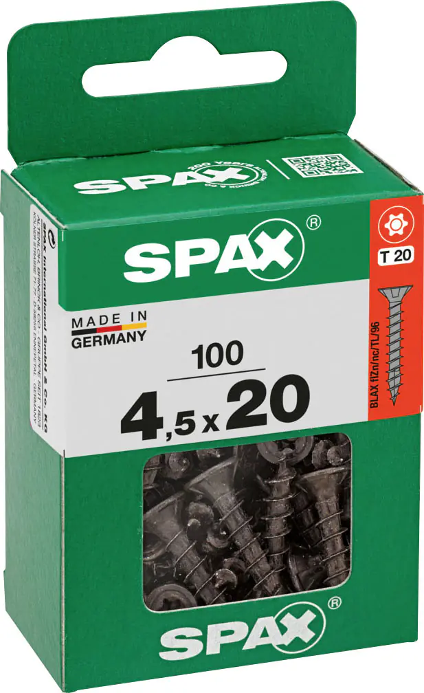 Spax Universalschrauben 4,5 x 20 mm T20 Vollgewinde - 100 Stk. 
