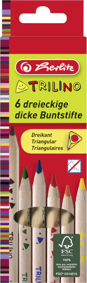 herlitz Dreikantbuntstifte Trilino 6 Stück