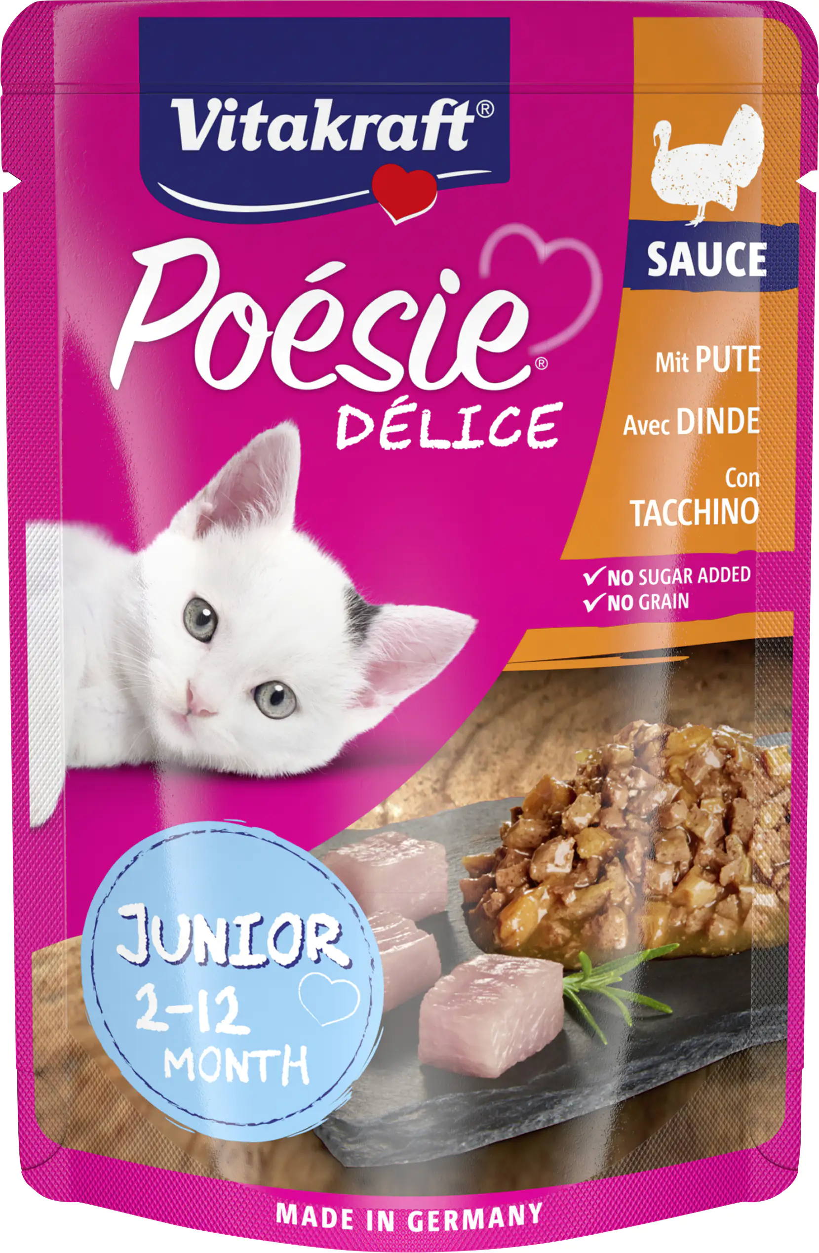 Vitakraft Poésie Katzenfutter Délice Sauce Junior Pute 85 g