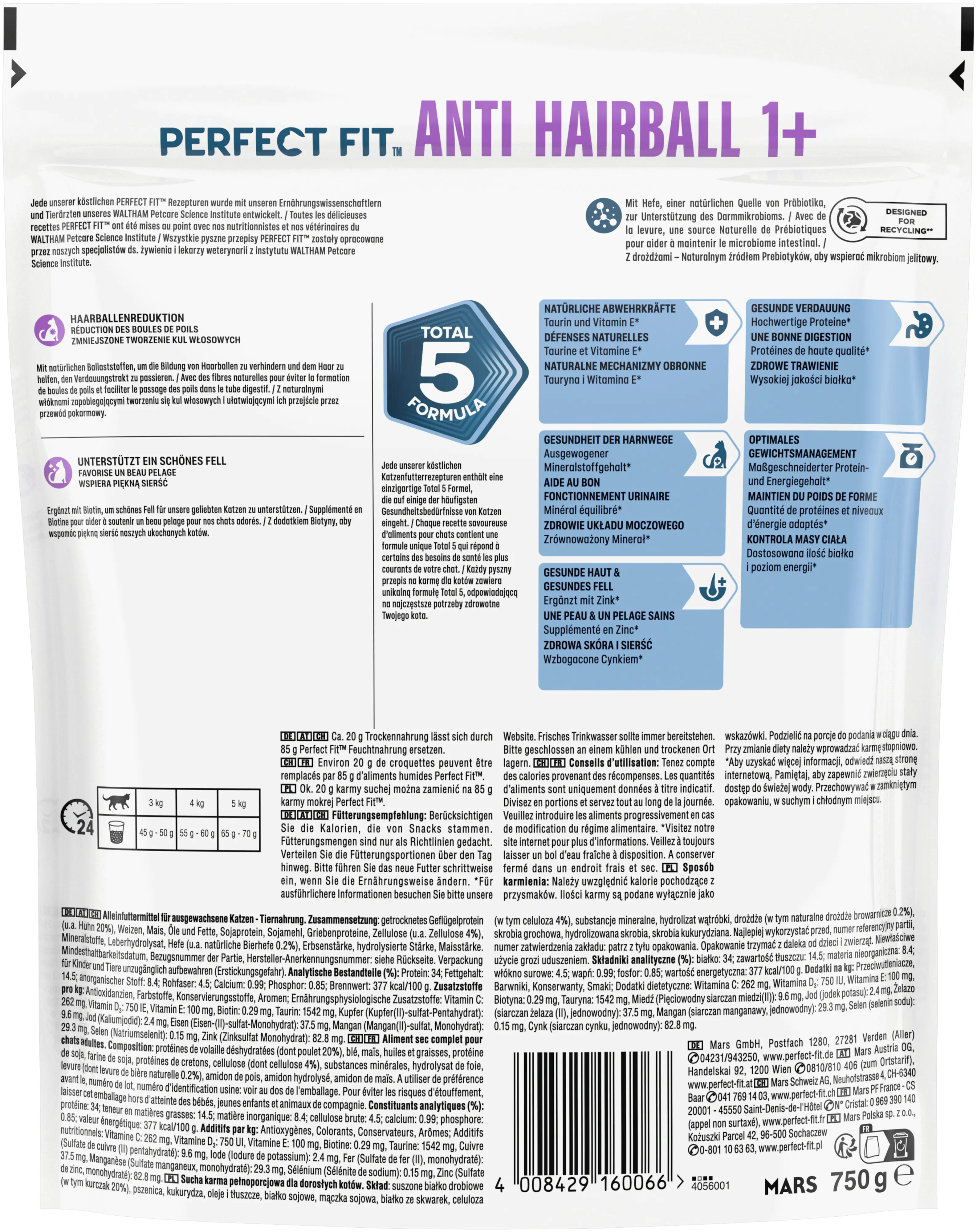 Perfect Fit Katzentrockenfutter Adult 750 g Huhn