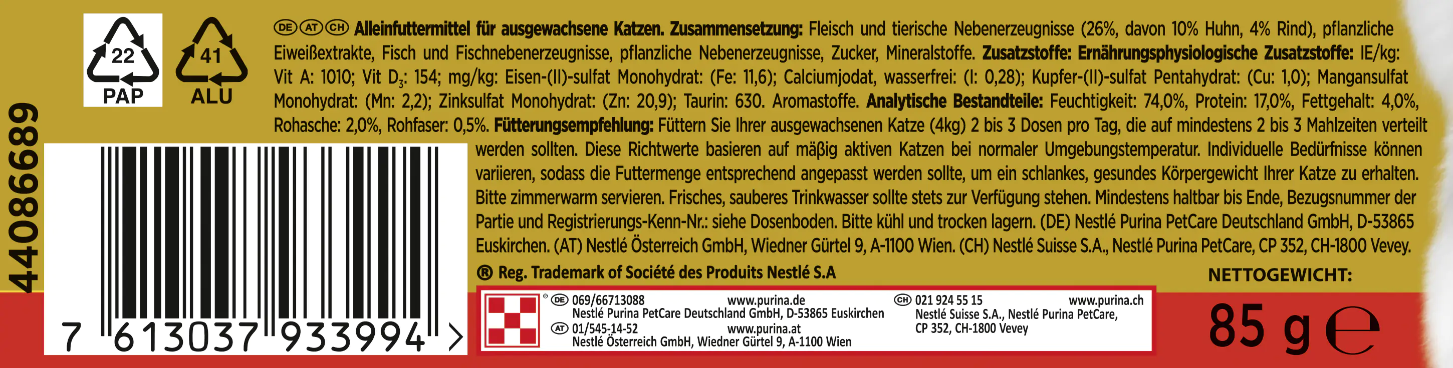 Gourmet Gold Raffiniertes Ragout Duetto mit Rind und Huhn 85 g Gourmet Gold Raffiniertes Ragout Duetto mit Rind und Huhn 85 g