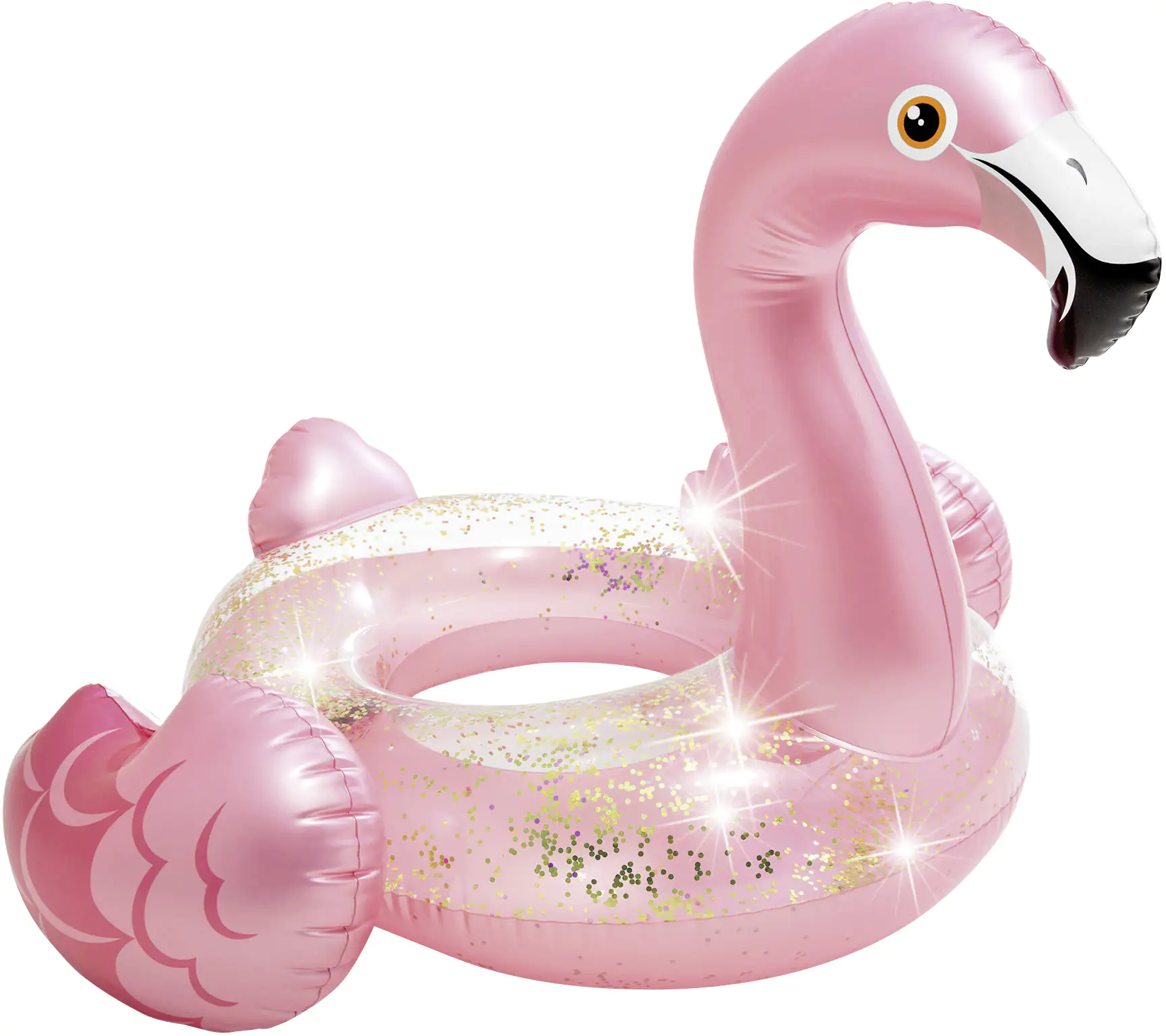 ACTOYS Flamingo Schwimmring Erwachsene - Glitzer Aufblasbar Für Pool & Strand