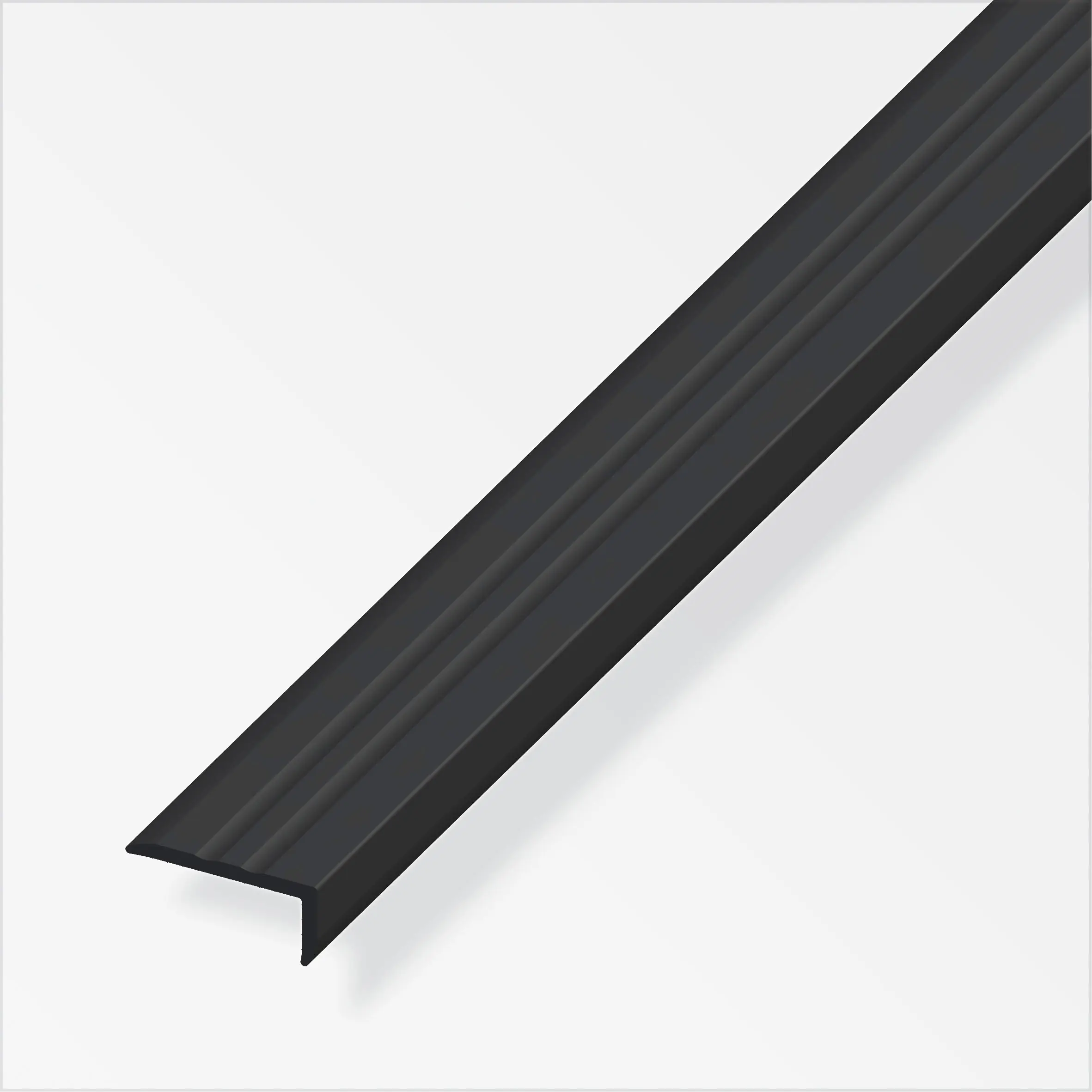 alfer Abschlussprofil 1 m, 25 x 10 mm PVC (Kunststoff) glatt schwarz