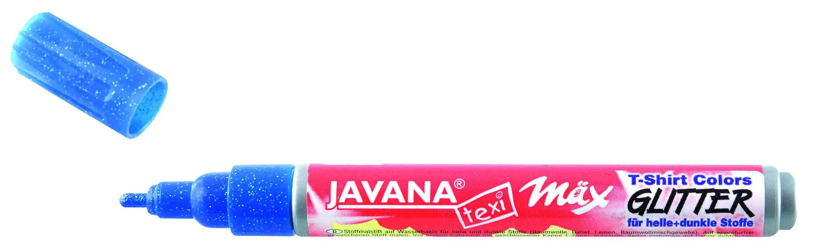 Kreul Javana texi mäx Glitter Stoffmalfarbe für helle & dunkle Stoffe blau