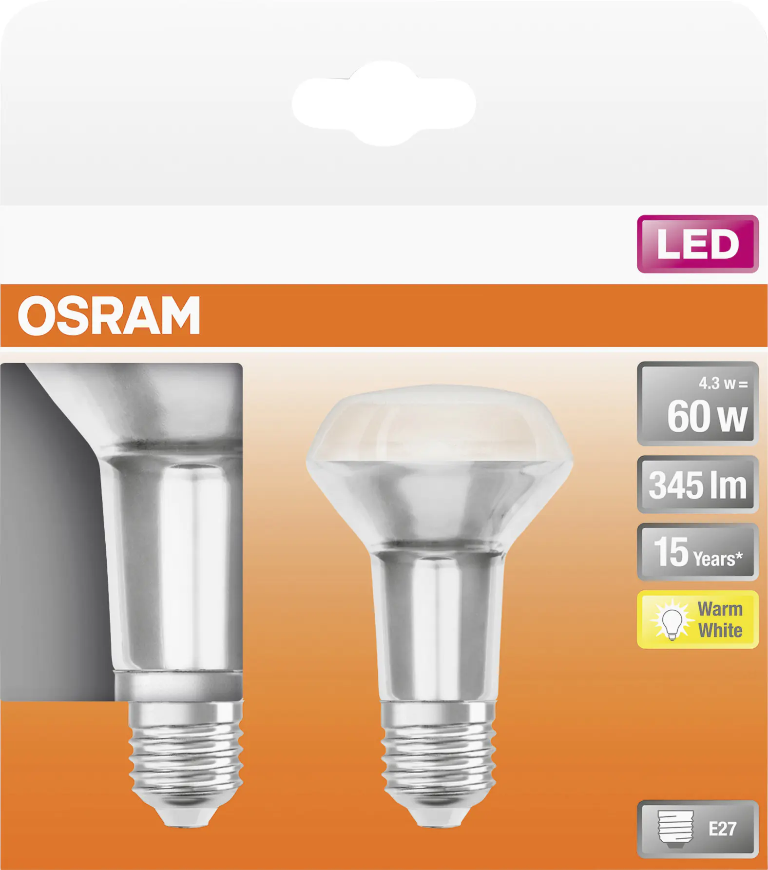 Osram LED Reflektor Star R63 60 E27 4,3W warmweiß, klar Osram LED Reflektor Star R63 60 E27 4,3W warmweiß, klar