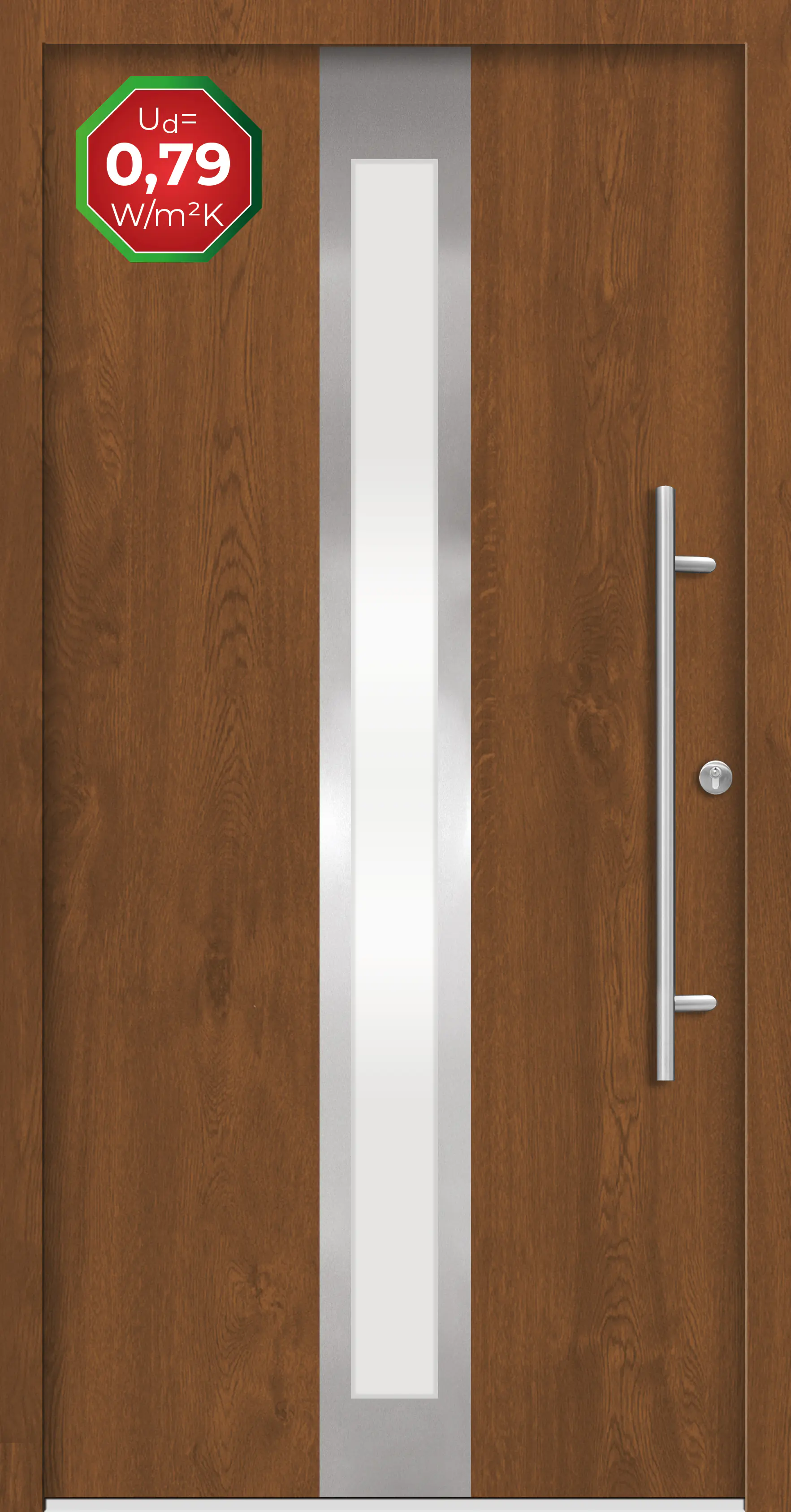 Splendoor Haustür Passivedoor Premium B01 Golden Oak DIN Rechts 100 x 210 cm
