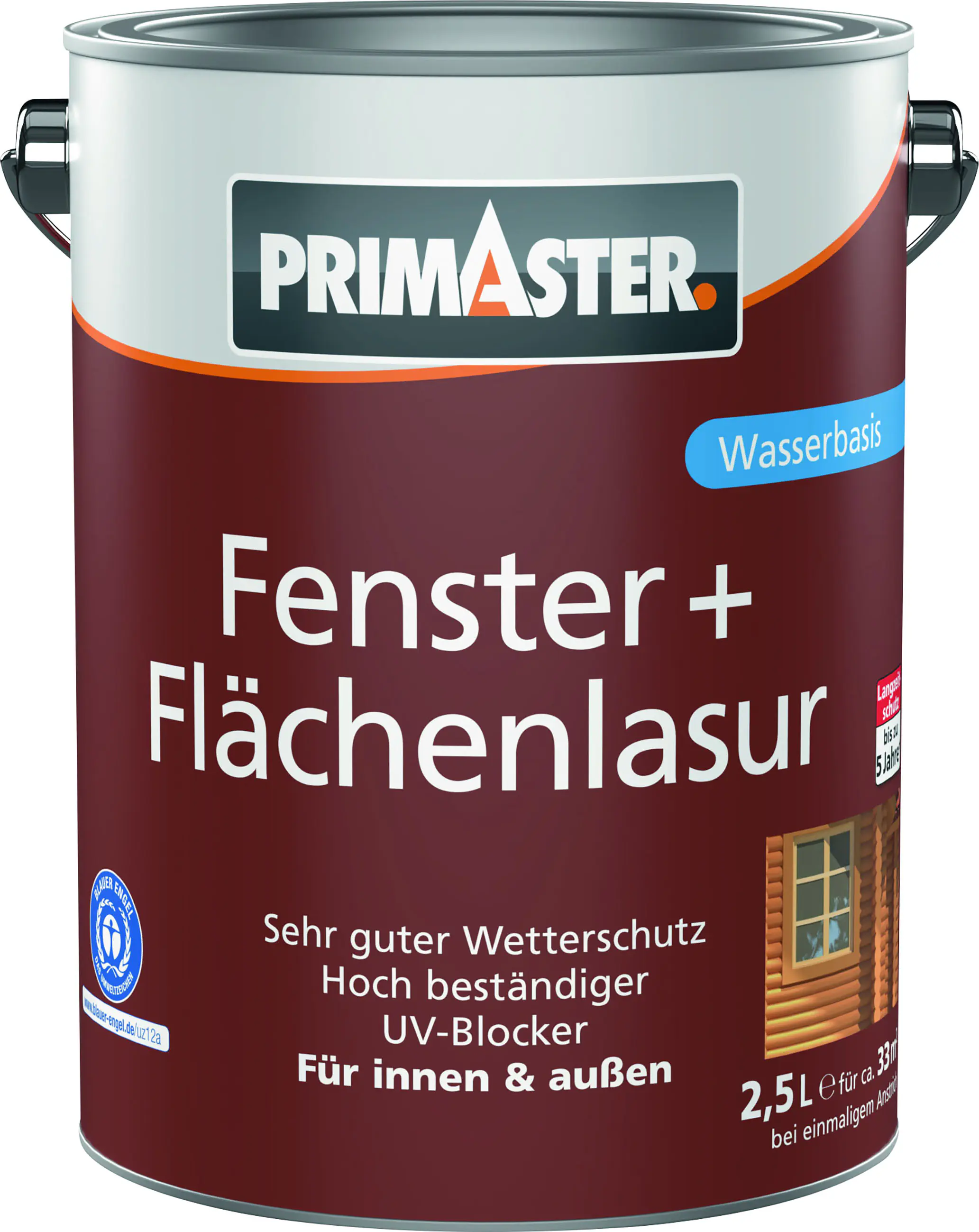 Primaster Fenster + Flächenlasur 2,5 L weiß
