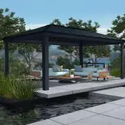 7290108601954_4 Canopia Pavillon Dallas 6100 6,12 x 3,64 m, grau