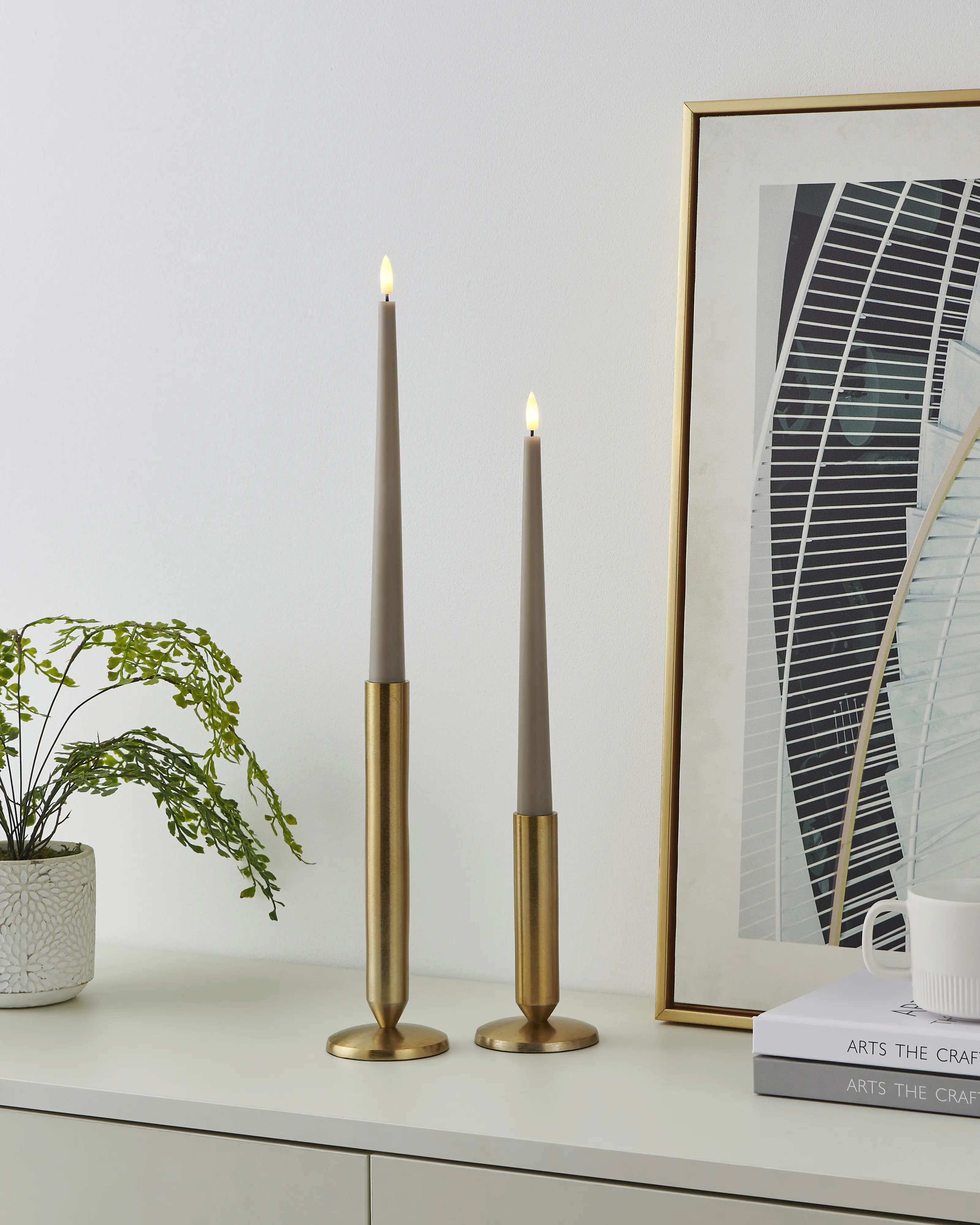 Eglo LED Kerze Kavieng warmweiß 28 x Ø 2,2 cm taupe - 2 Stück 