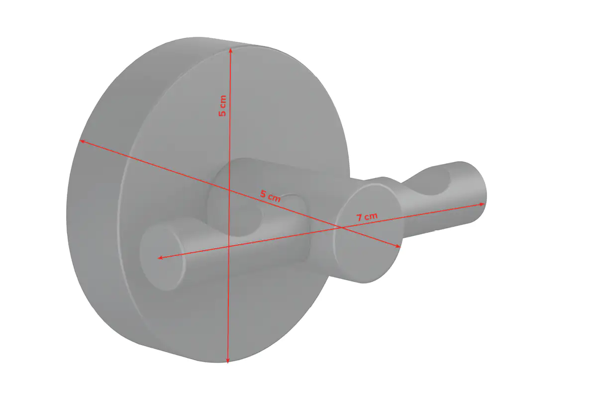 tesa Moon Black Handtuchhaken schwarz rund 2 Haken