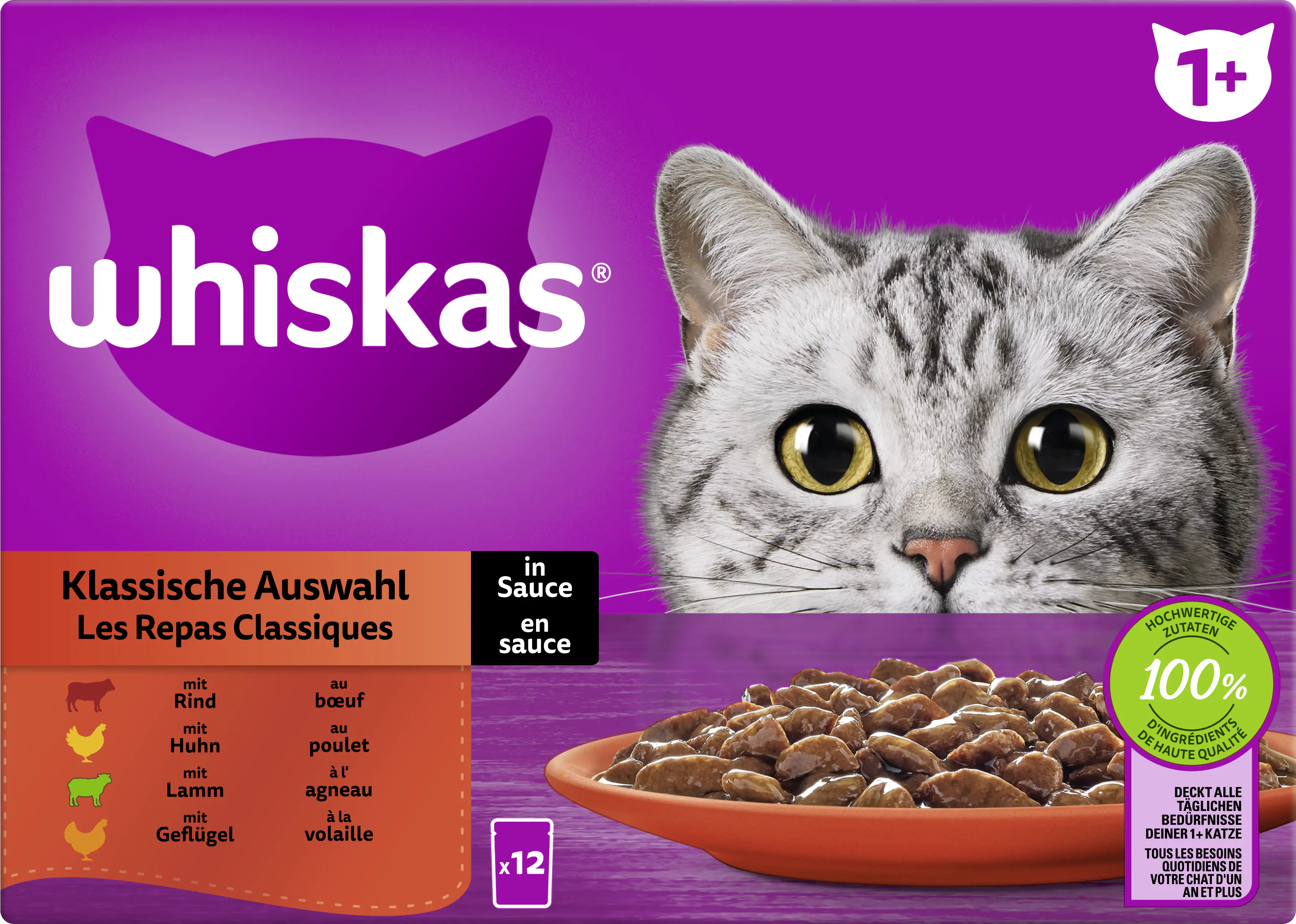 Whiskas Multipack klassische Auswahl in Sauce Katzenfutter 12 x 85 g Whiskas Multipack klassische Auswahl in Sauce Katzenfutter 12 x 85 g