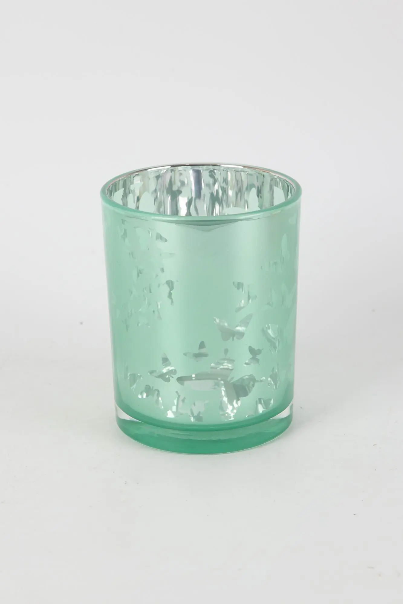 TrendLine Windlicht Schmetterlinge Glas Ø 10 x 12,5 cm grün