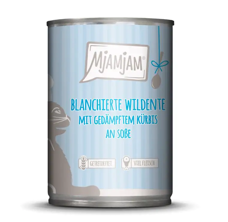 MjAMjAM Adult Wildente mit Kürbis an Soße Katzenfutter 380g