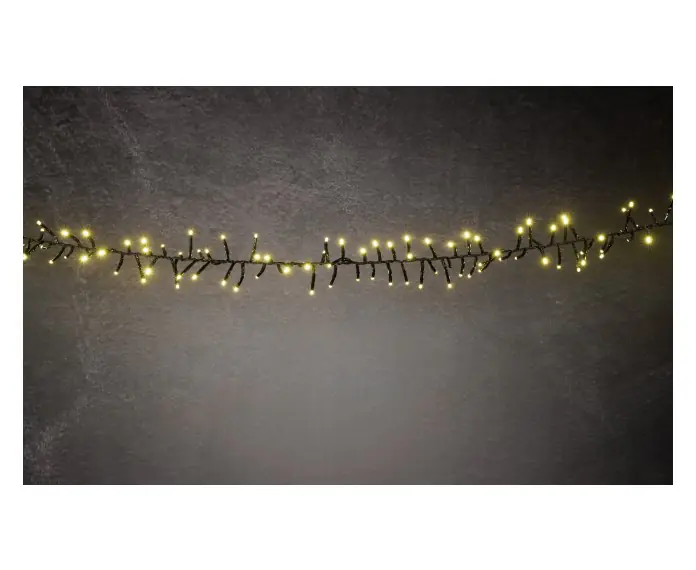 TrendLine LED-Lichterkette Cluster Außen 24 m warmweiß-schwarz mit Timer, Dimmer