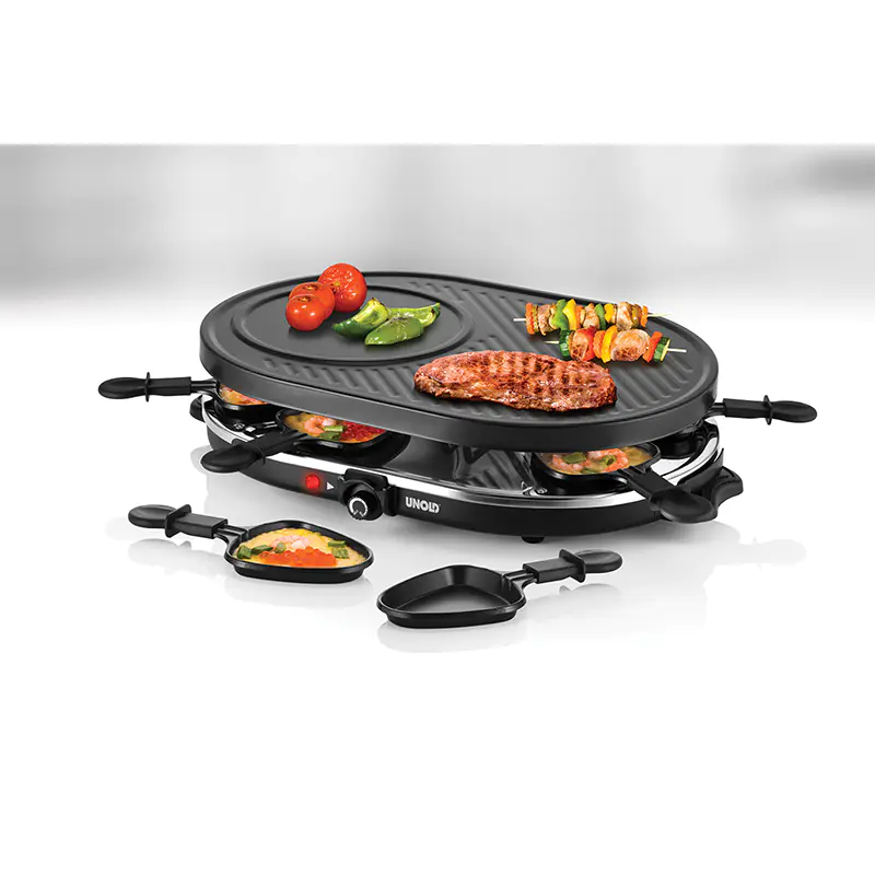Unold Raclette Gourmet 8 Pfännchen 1.200 Watt Unold Raclette Gourmet 8 Pfännchen 1.200 Watt