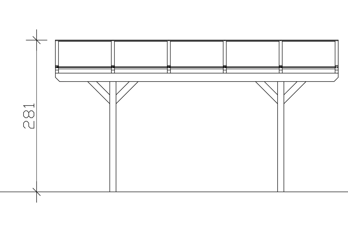 SKAN HOLZ Carport Westerwald 362 x 541 cm, lasiert in Nussbaum