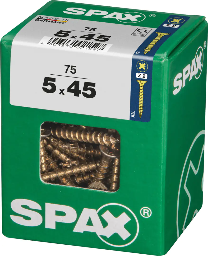 Spax Universalschrauben 5.0 x 45 mm PZ 2 - 75 Stk.