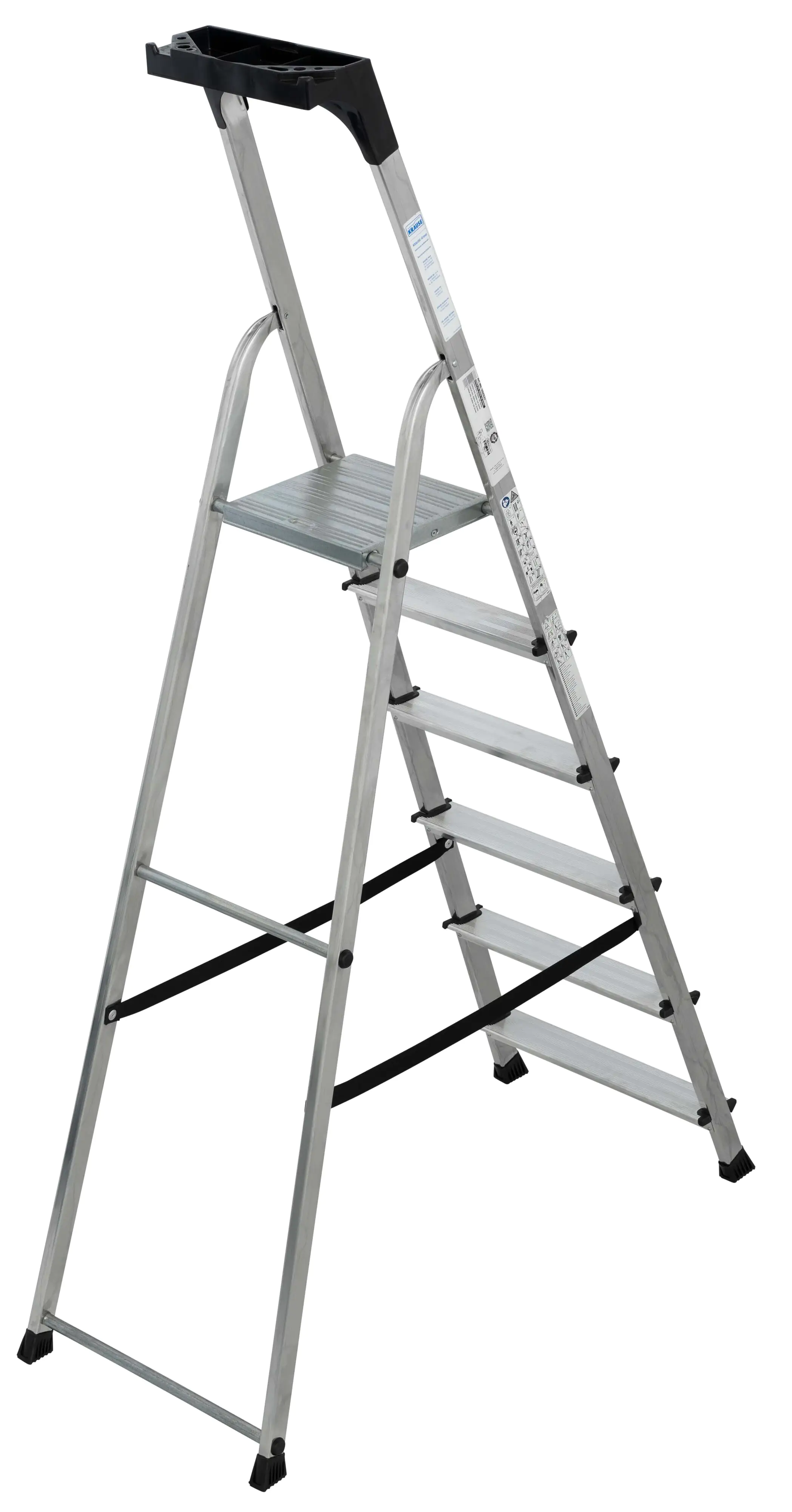 Krause Aluminium Stufen-Stehleiter CORDA 6 Stufen mit Ablageschale 3,20 m Krause Aluminium Stufen-Stehleiter CORDA 6 Stufen mit Ablageschale 3,20 m