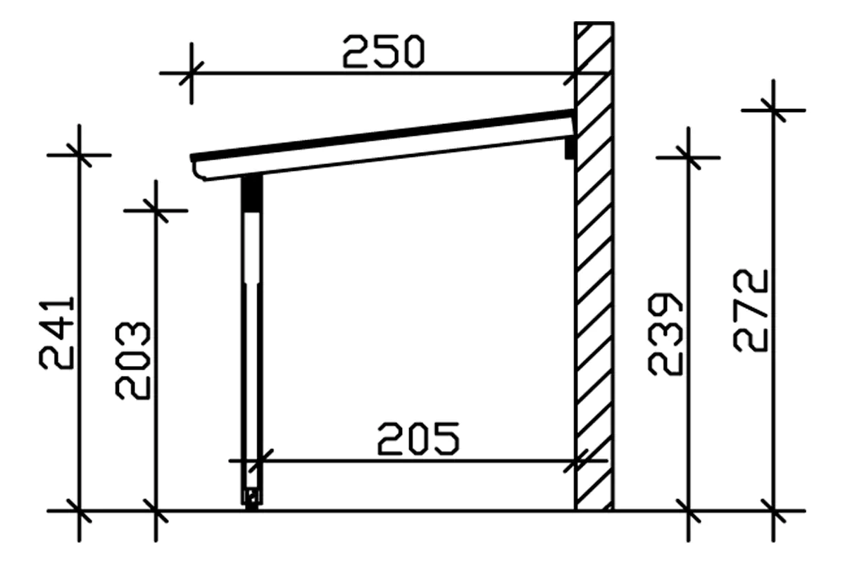 SKAN HOLZ Terrassenüberdachung Ravenna 648 x 250 cm, Douglasie, natur