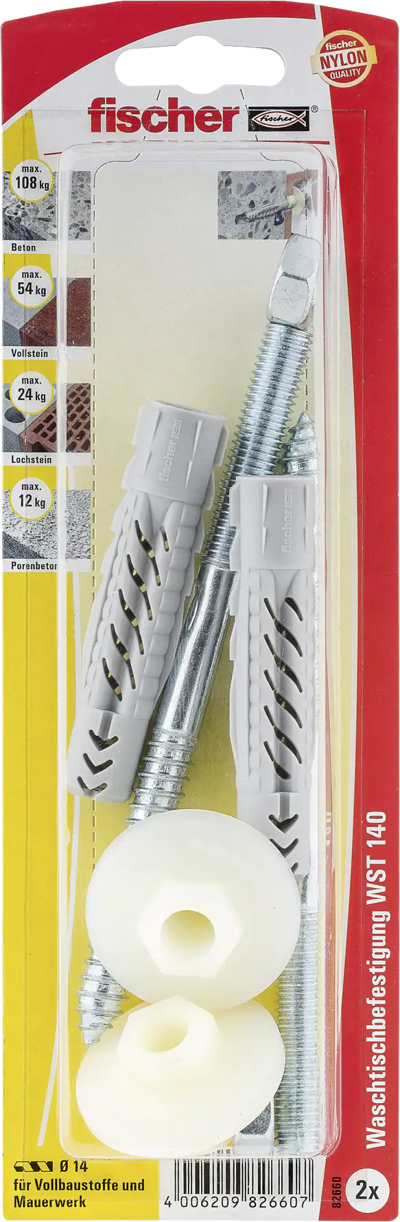 Fischer Waschtischbefestigung - 2 Stück