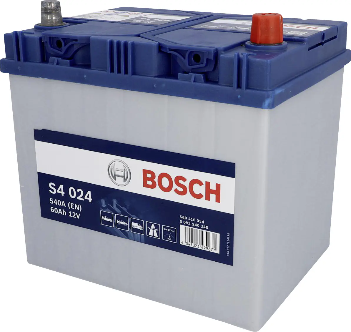 Bosch Starterbatterie S4 Asia-Typ 60Ah 540A Maße: 232x173x225mm (LxBxH)