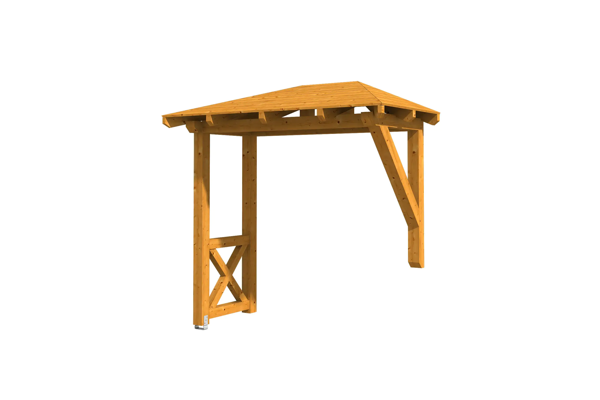 4018211016327 SKAN HOLZ Vordach Wismar Typ 3 258 x 126 cm, lasiert in Eiche hell