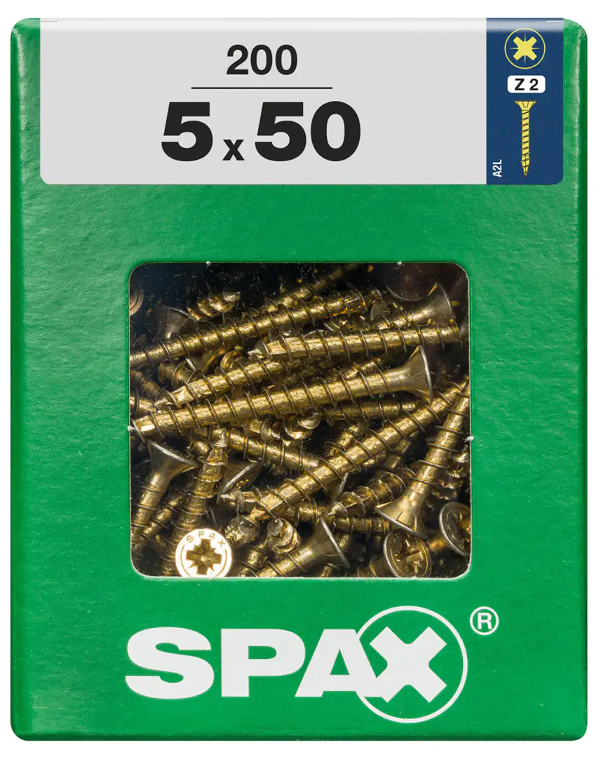 Spax Universalschrauben 5.0 x 50 mm PZ 2 - 200 Stk. Spax Universalschrauben 5.0 x 50 mm PZ 2 - 200 Stk.