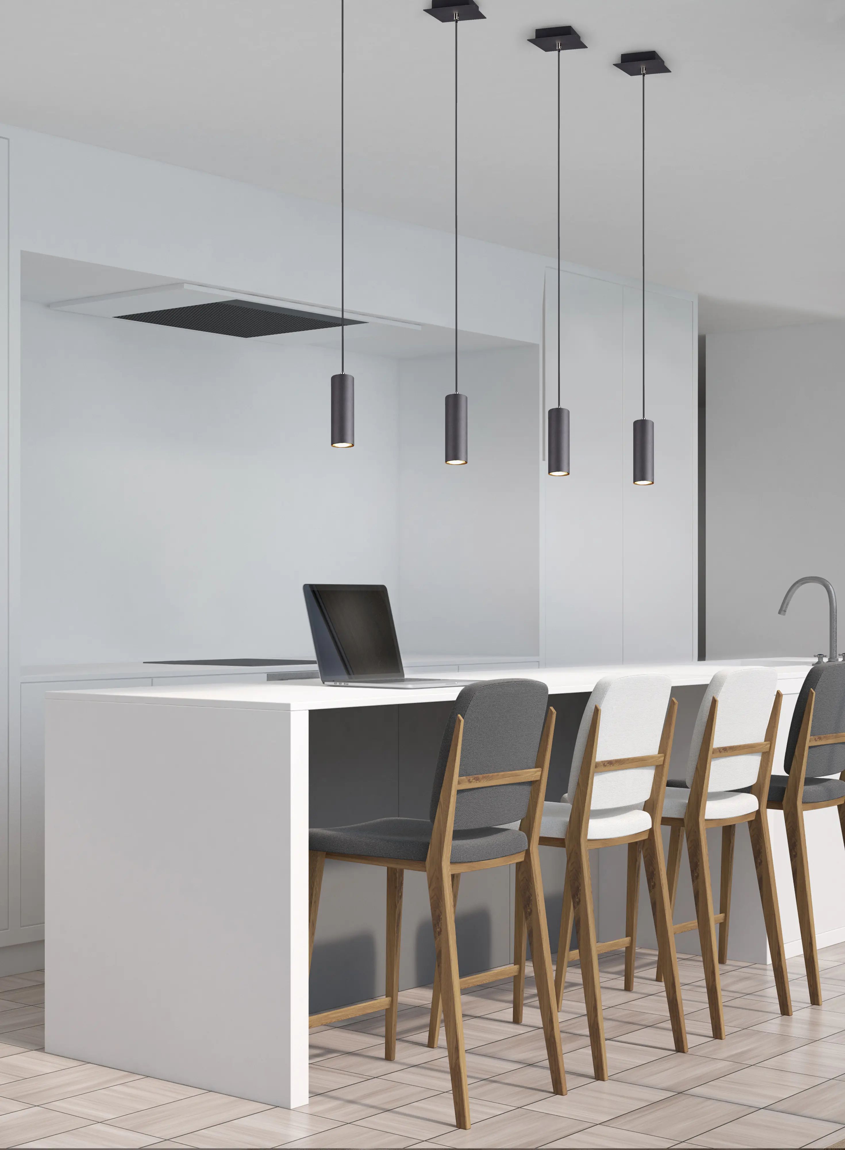 Trio Leuchten Pendelleuchte Marley schwarz matt