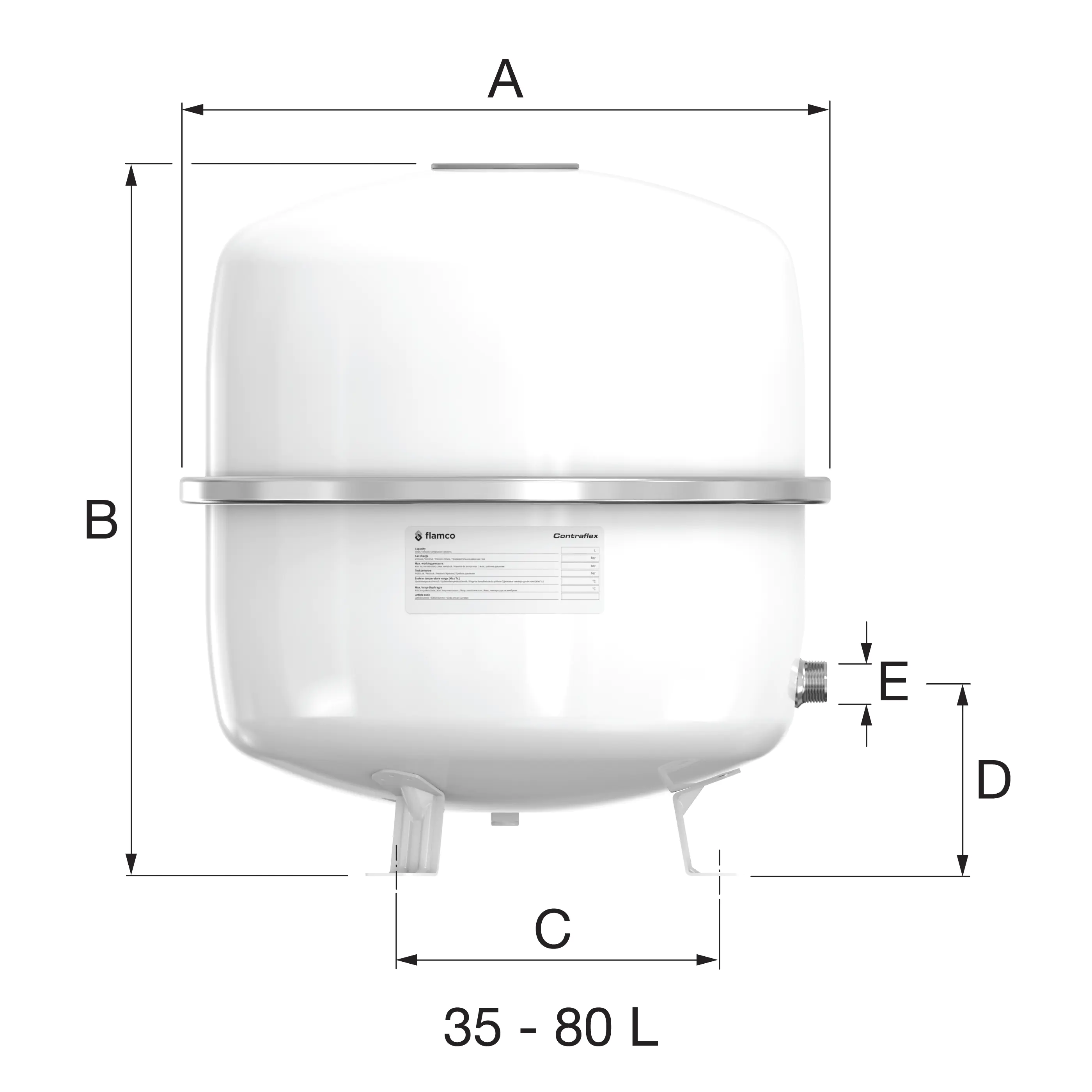 Flamco Ausdehnungsgefäß Contraflex weiß 3bar Flamco 35l