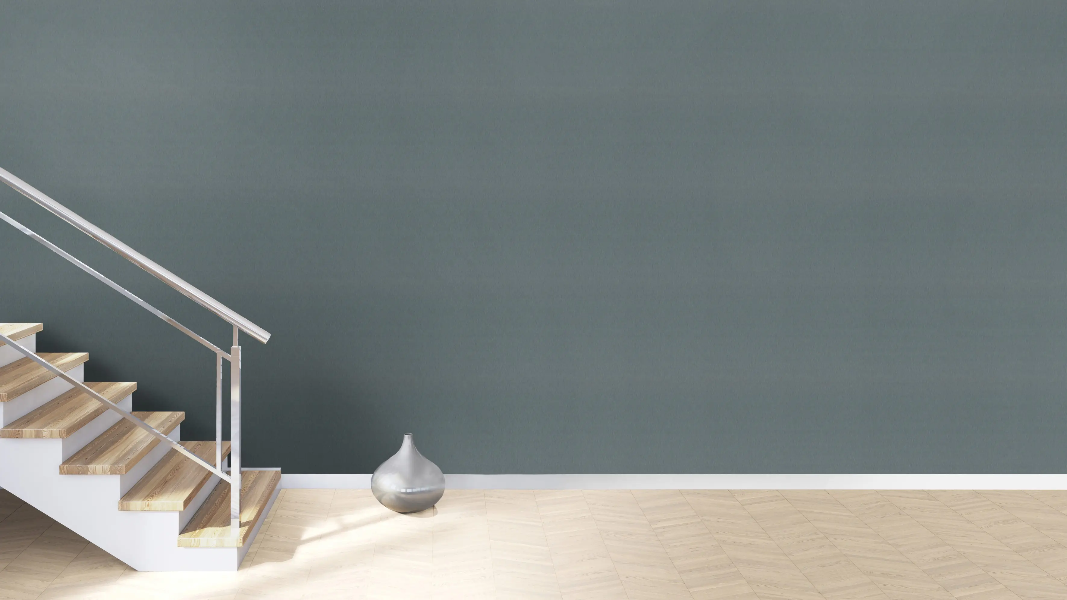 Rasch Vliestapete Uni Sky Lounge blau grau 10,05 x 0,53 m