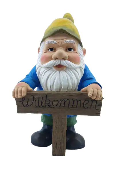 Dekofigur Gartenzwerg Willkommen 43,5 x 23 x 20,5 cm