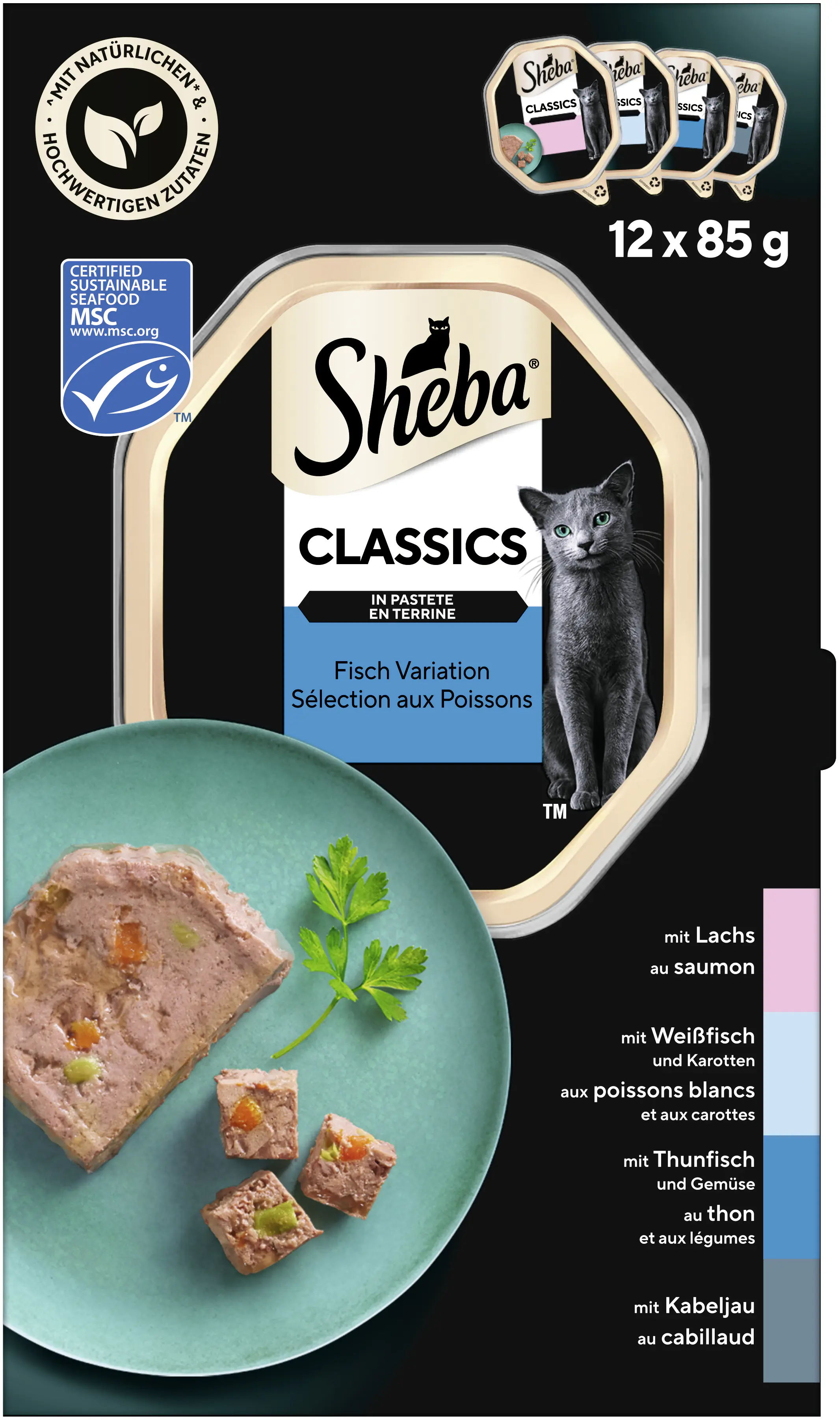 Sheba Sauce Collection Katzennassfutter Adult MSC 12 x 85 g Fisch Variationen Sheba Sauce Collection Katzennassfutter Adult MSC 12 x 85 g Fisch Variationen