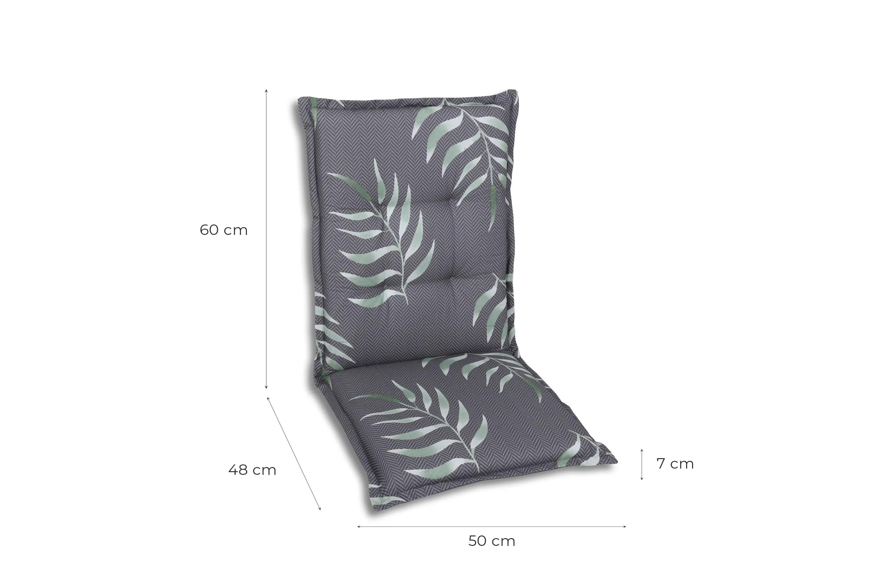 GO-DE Gartenstuhlauflagen mittellehner 108 x 50 x 7 cm Gräser-Motiv anthrazit