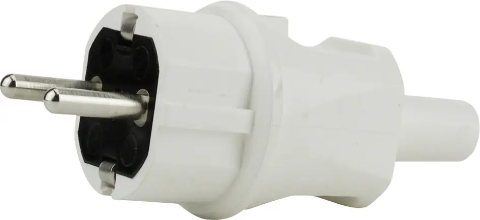 Unitec Schutzkontakt-Stecker mit Knickschutz bruchfest weiß
