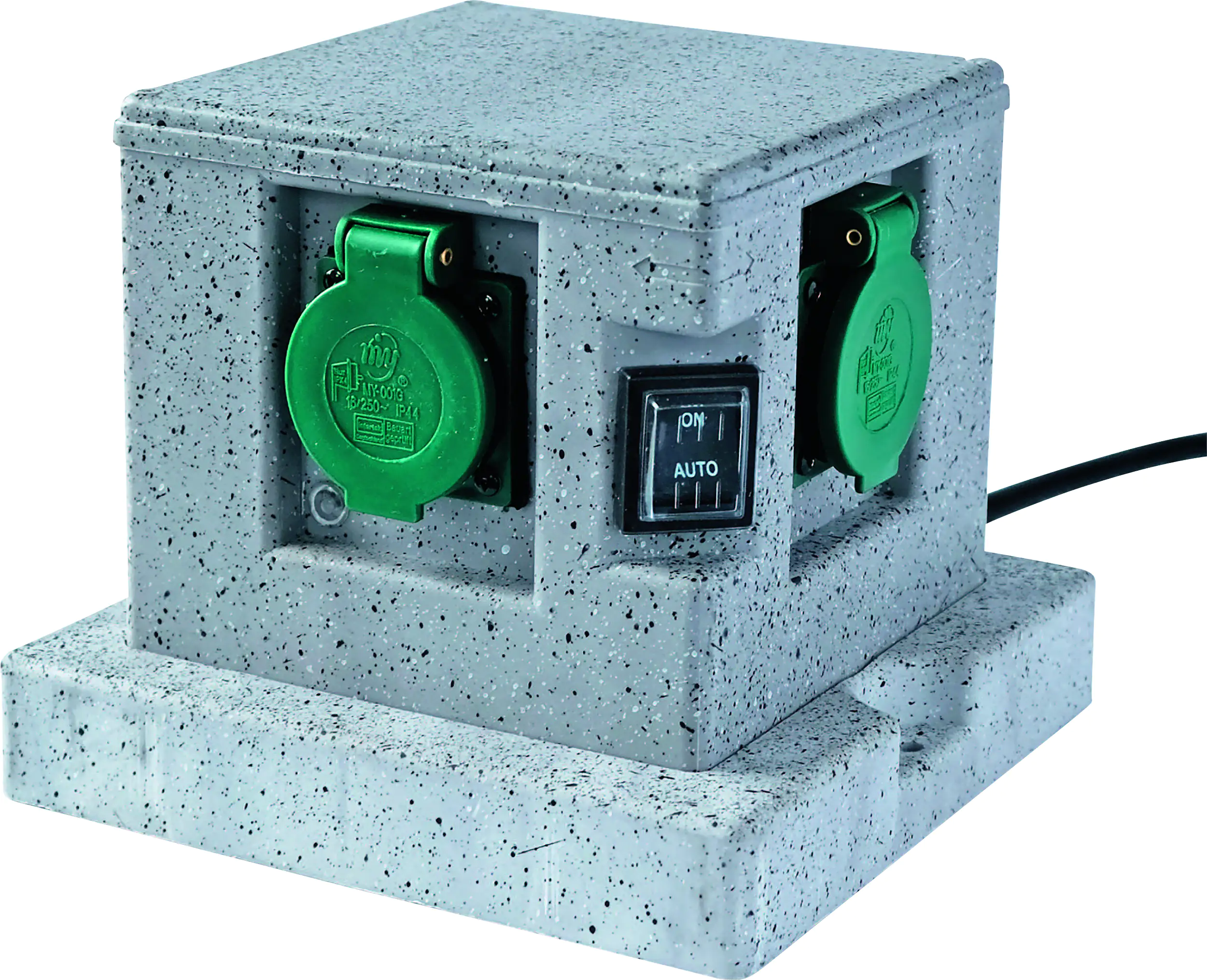 Trendline Steckdosenverteiler 4-fach 16,5 cm steinoptik mit Dämmerungssensor