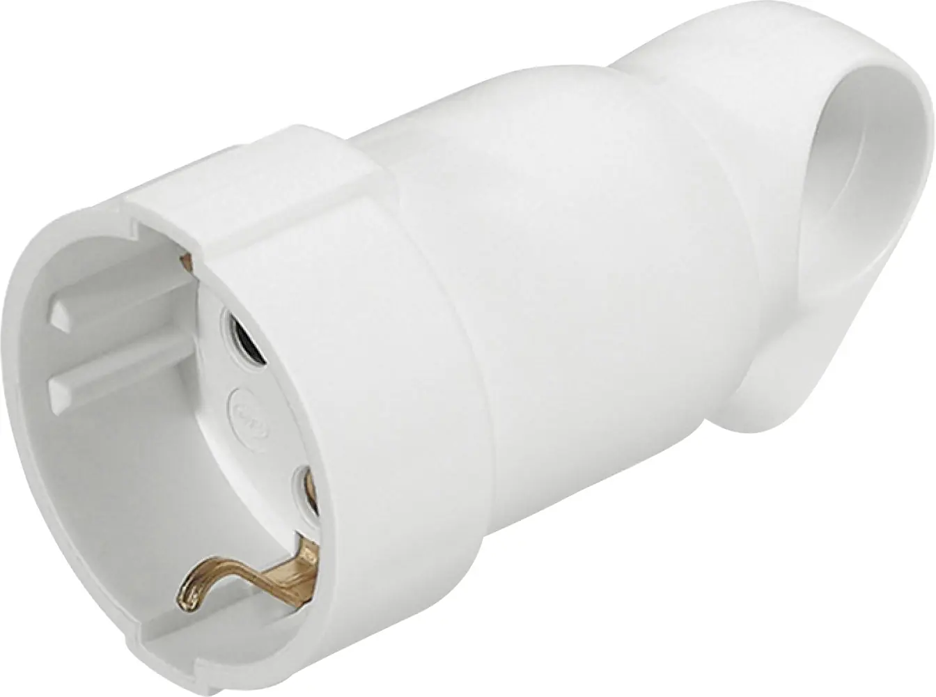 LEGRAND Schutzkontakt-Kupplung mit Knickschutz und Ausziehhilfe weiß