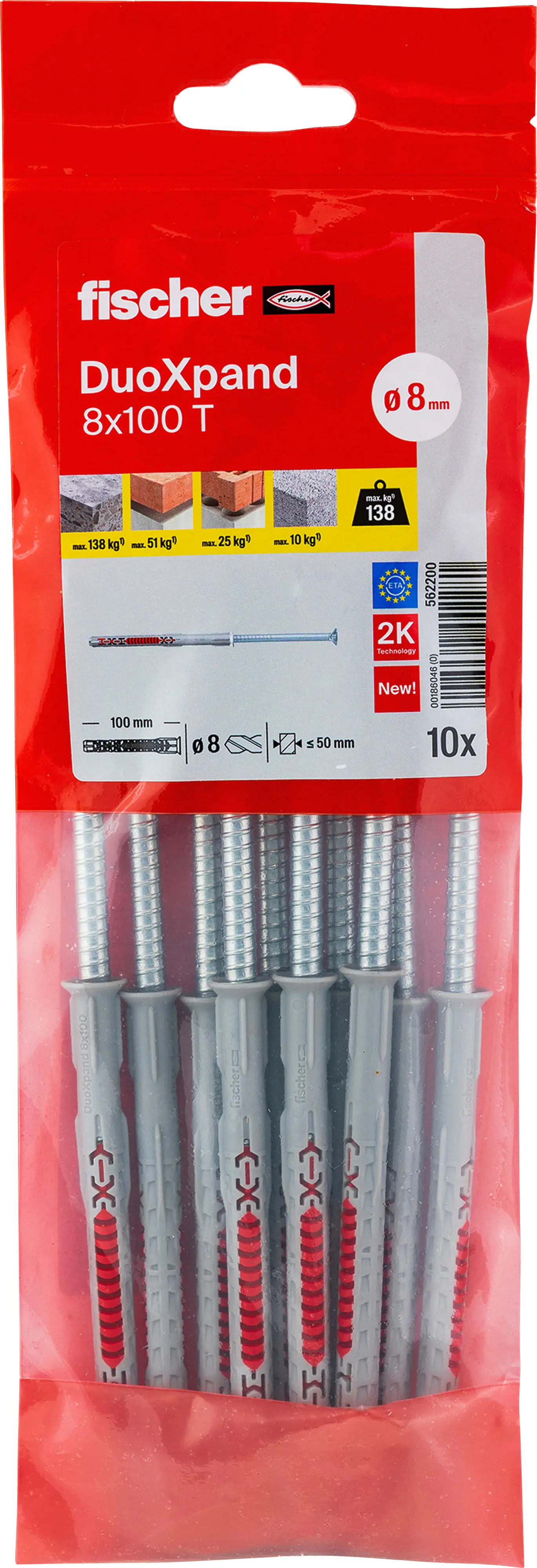 Fischer Langschaftdübel DuoXpand 8 x 100 mm - 10 Stück