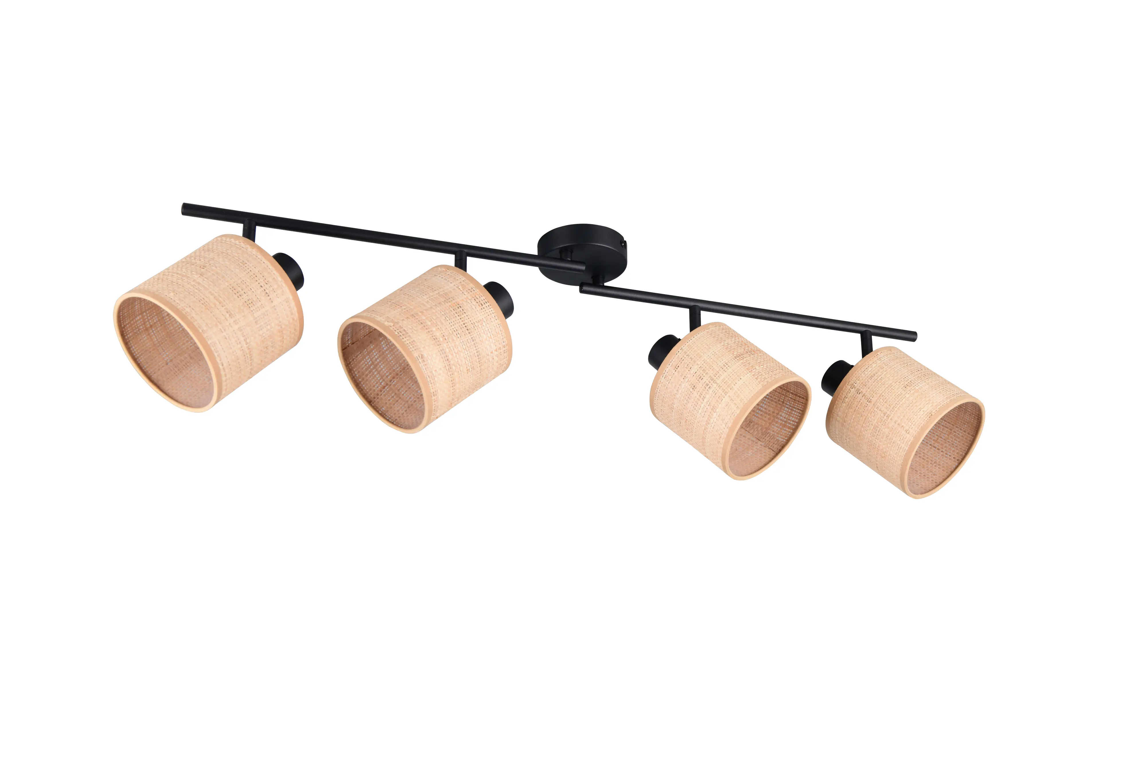 Trio LED-Deckenlampe 4er Spot Aimee 87,5 cm schwarz matt/natur