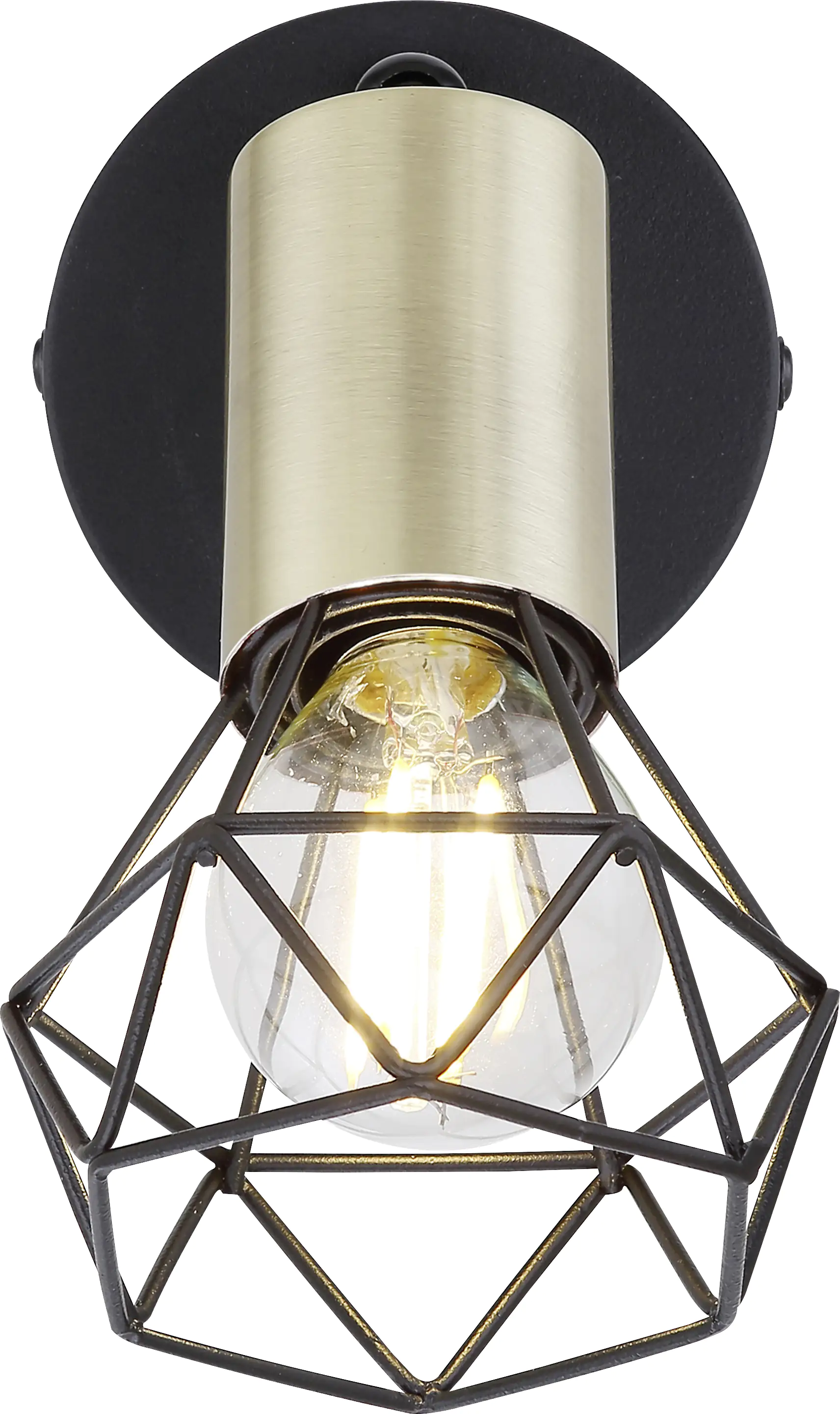 Globo 1er Spot Xara l schwarz-messing 13,5 x 8 cm E14, max.40 W Globo 1er Spot Xara l schwarz-messing 13,5 x 8 cm E14, max.40 W