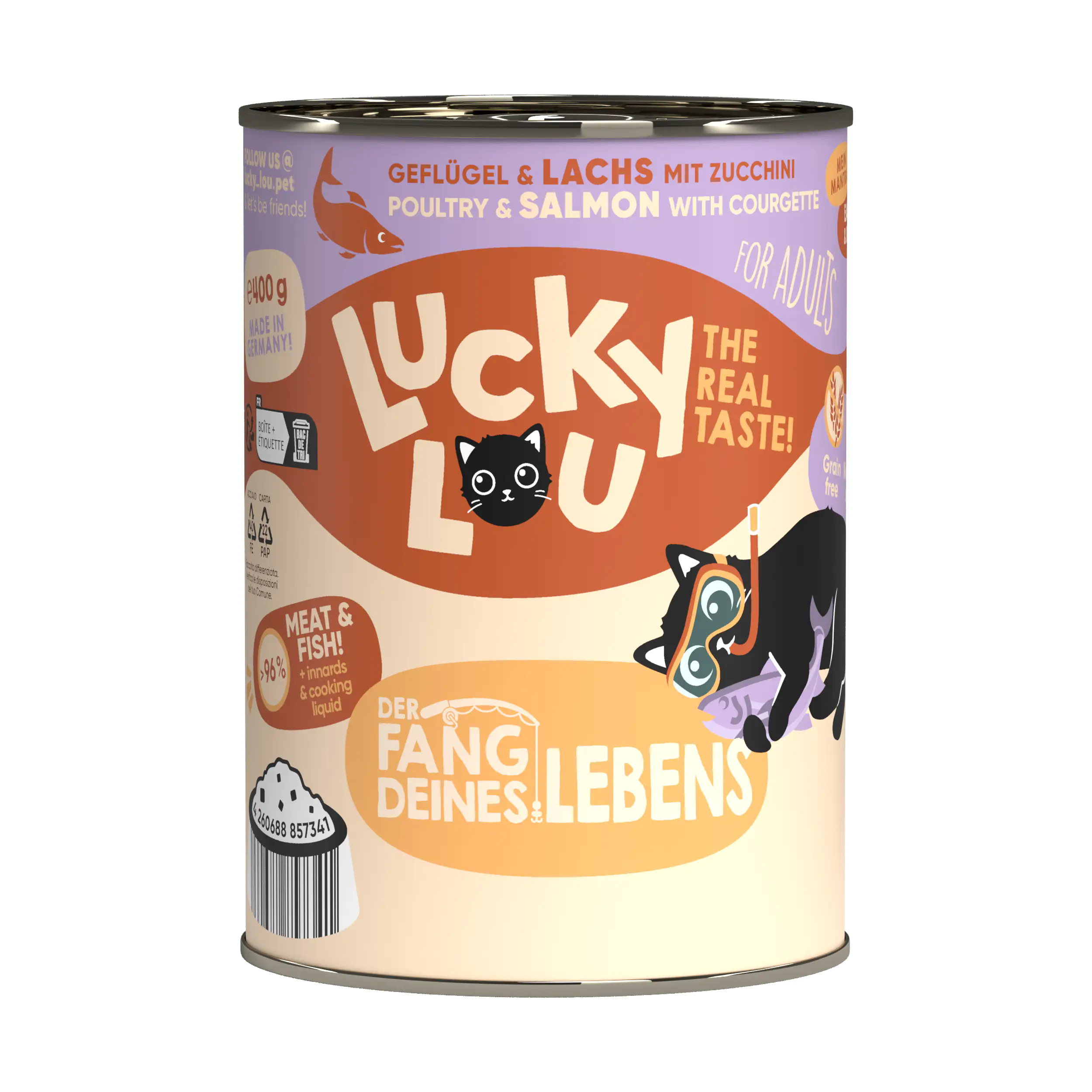Lucky Lou Katzenfutter Geflügel und Lachs 400 g Lucky Lou Katzenfutter Geflügel und Lachs 400 g
