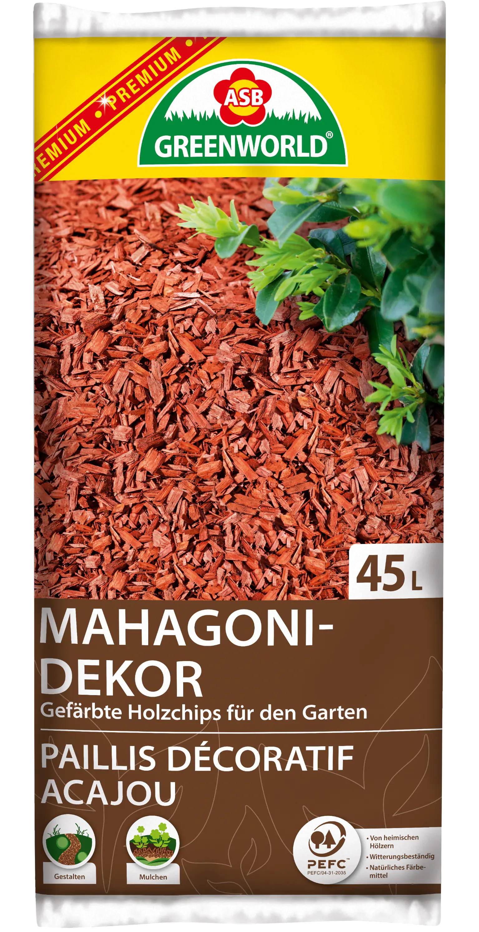 2082892807477_1 ASB Greenworld Dekochips Mahagoni 45L Palette Palettenabnahme, 42 Pack