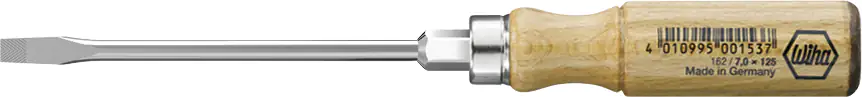 Wiha Schraubendreher Schlitz 7 x 125 mm Chrom-Vanadium-Stahl Holzgriff