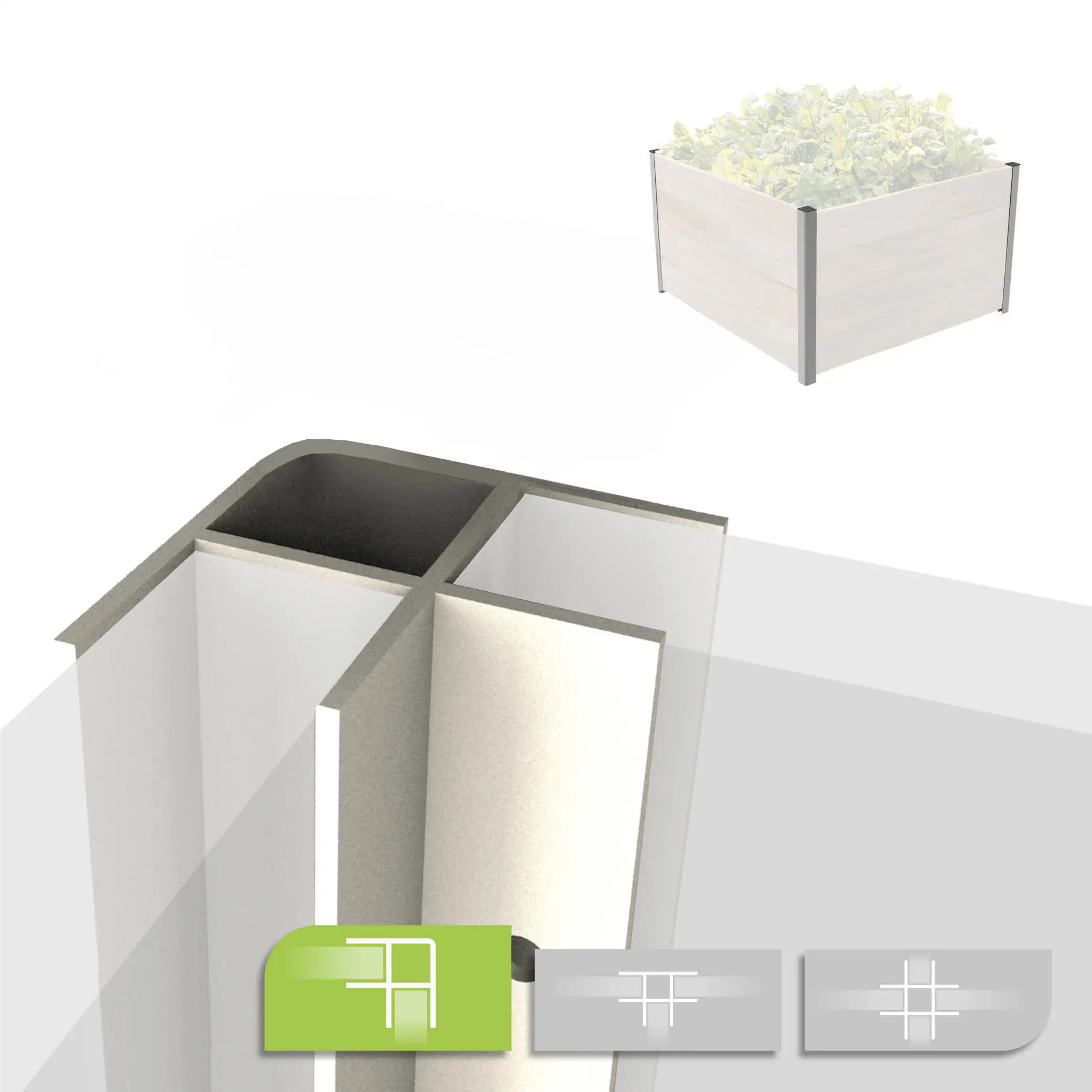 Biogreen Aluminium Eckprofil für ErnteMAXX Hochbeet 625 mm