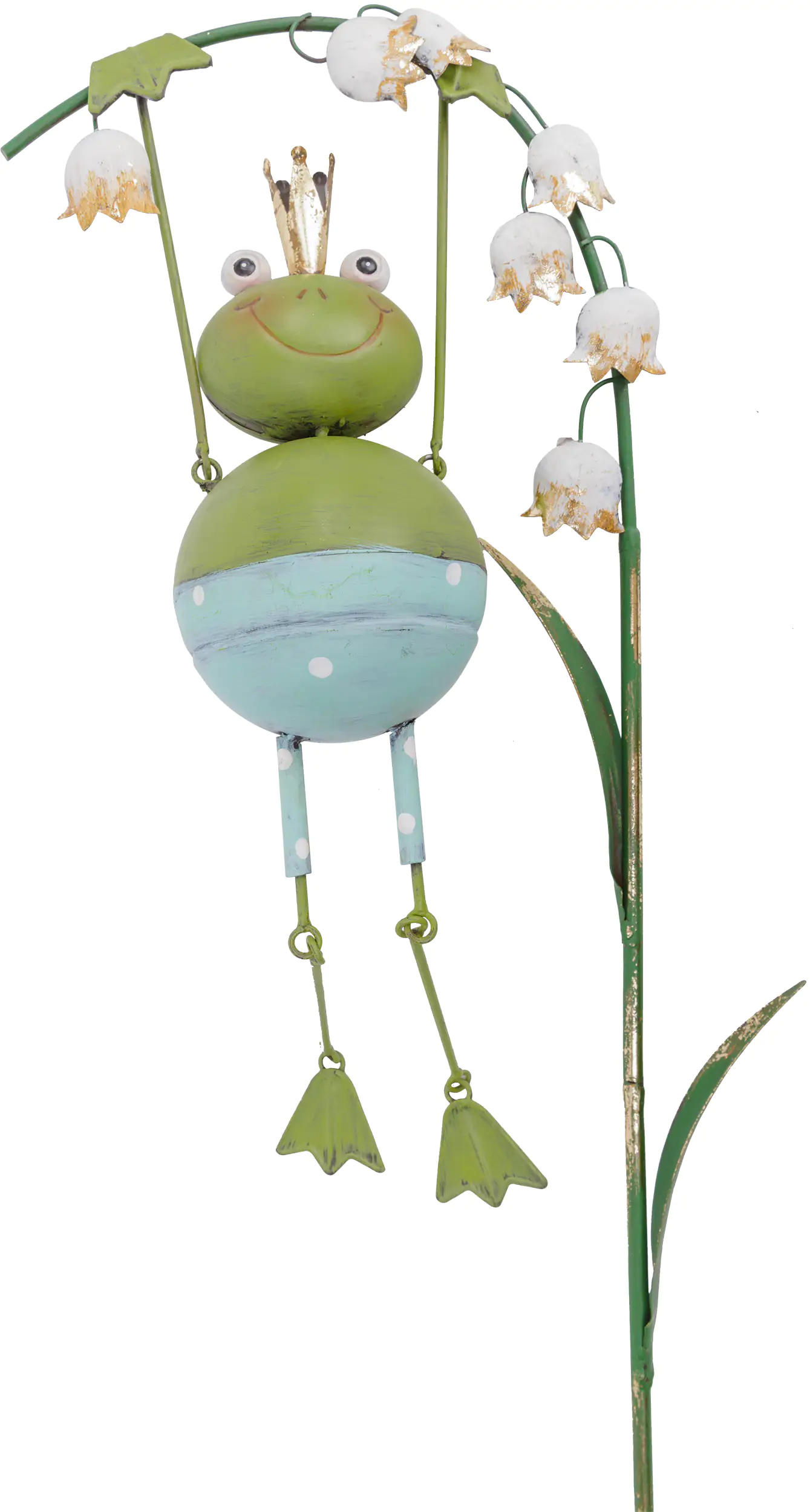 TrendLine Gartenstecker Frosch aus Metall 79 x 25 cm grün weiß TrendLine Gartenstecker Frosch aus Metall 79 x 25 cm grün weiß
